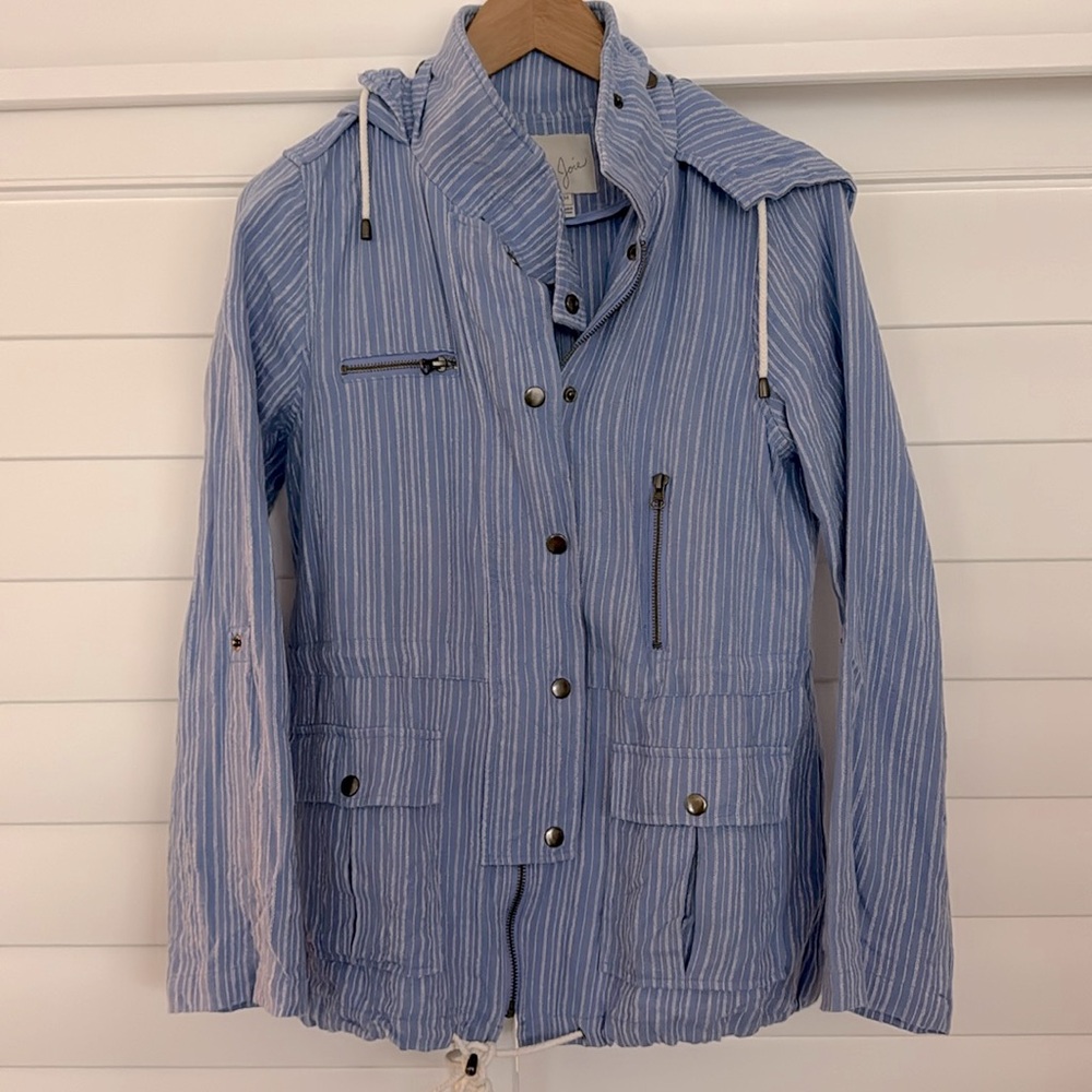 NWOT Joie Barker linen striped jacket in Medium